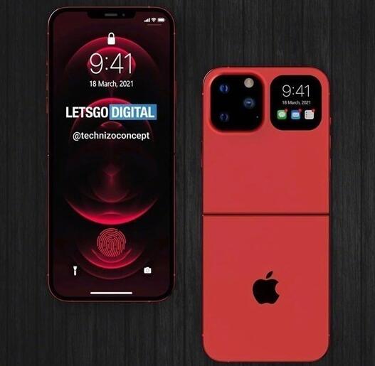 iPhone折叠屏最新渲染图曝光：“化妆盒”式翻盖设计